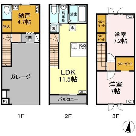 ガレージハウス東北福祉大前駅の物件間取画像